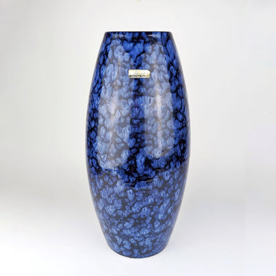 Vintage Scheurich Ceramic Vase "248-38" Fat Lava Blue