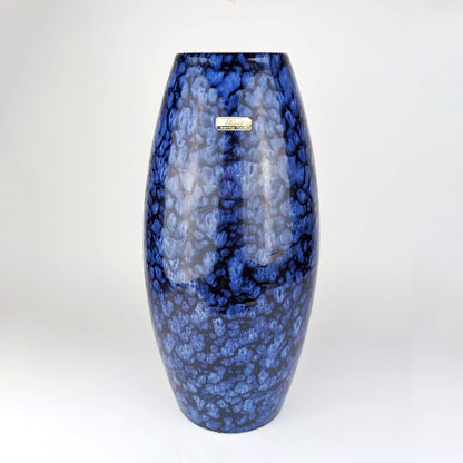Vintage Blumenvase Fat Lava von Scheurich blau 70er