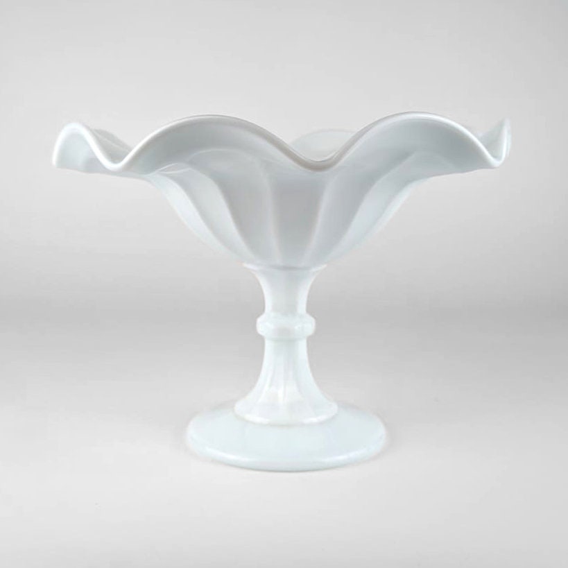 Vintage Opalglas Bonboniere Weiß Italien