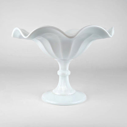 Vintage Opalglas Bonboniere Weiß Italien