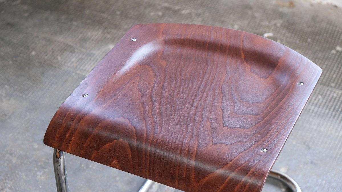 Tabouret Bauhaus vintage de Mart Stam pour Kovona marron foncé 1 sur 2