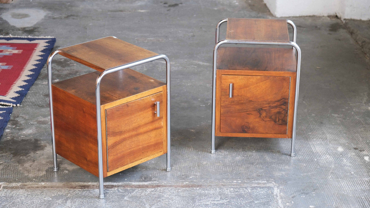 Vintage bedside table Bauhaus by Slezák set of 2