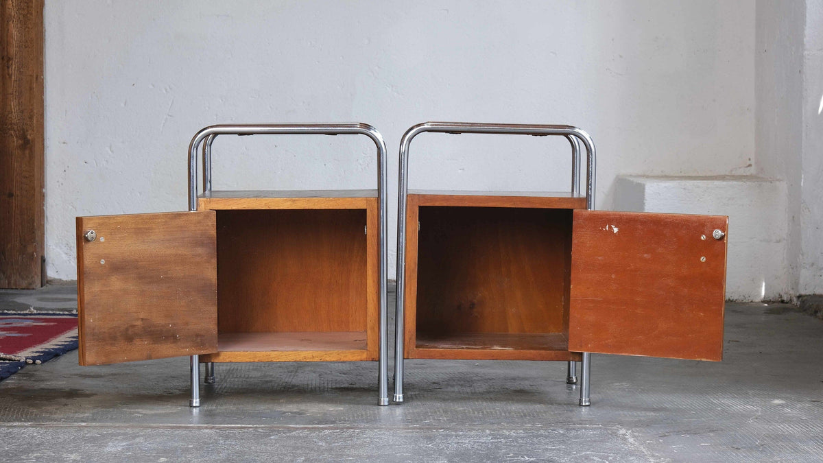 Vintage bedside table Bauhaus by Slezák set of 2