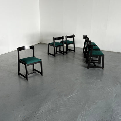 Vintage Esszimmerstuhl Massivholz im Stil von Willy Rizzo für Mario Sabot Set von 6