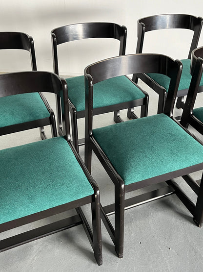 Vintage Esszimmerstuhl Massivholz im Stil von Willy Rizzo für Mario Sabot Set von 6