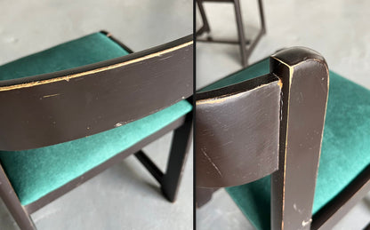 Vintage Esszimmerstuhl von Willy Rizzo für Mario Sabot Set von 6 Massivholz, gepolstert