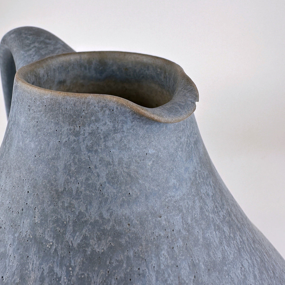 Vase à anse vintage par Hameler Keramik Blue Fat Lava Op Art 1950s