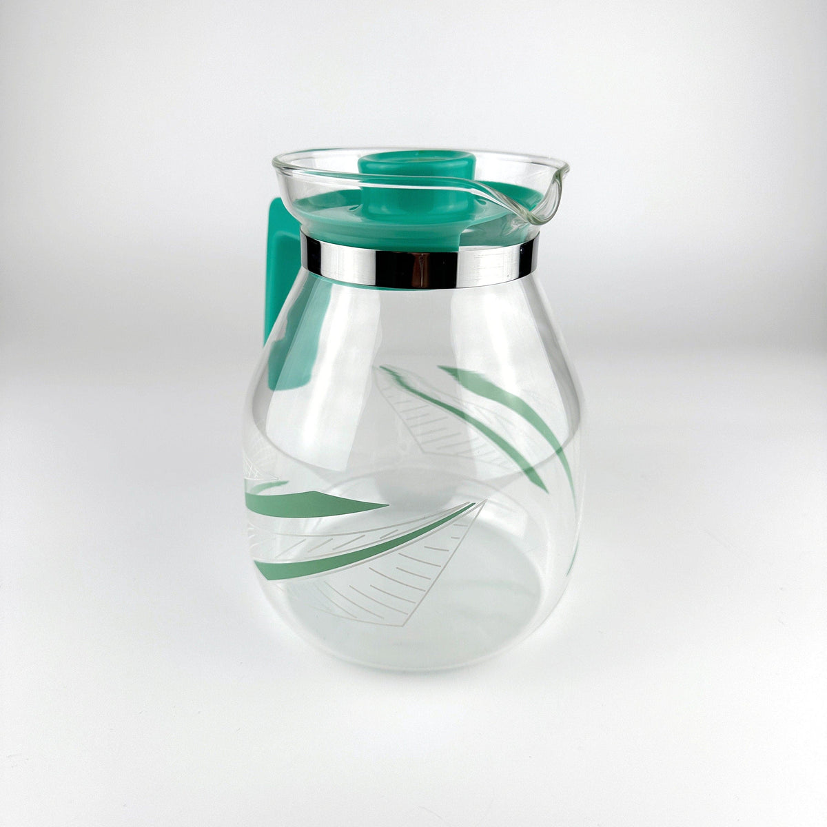 Carafe postmoderne en verre vert menthe Memphis Milano années 1980 1990