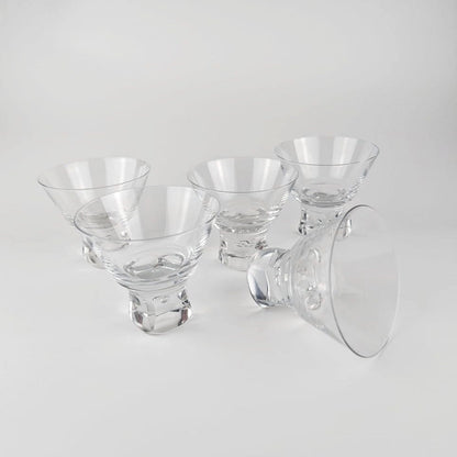 Vintage Dessert Eis Schale Kristall Glas Italien Bubble Sergio Asti Design 70er