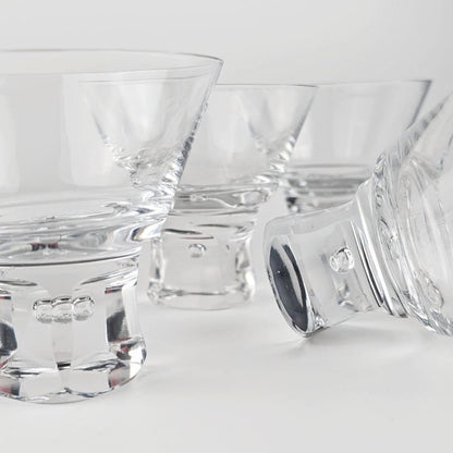 Vintage Dessert Eis Schale Kristall Glas Italien Bubble Sergio Asti Design 70er