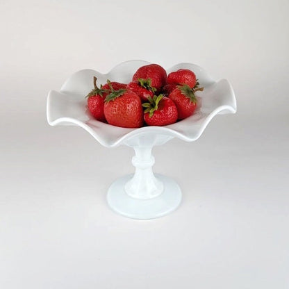 Vintage Opalglas Bonboniere Weiß Italien