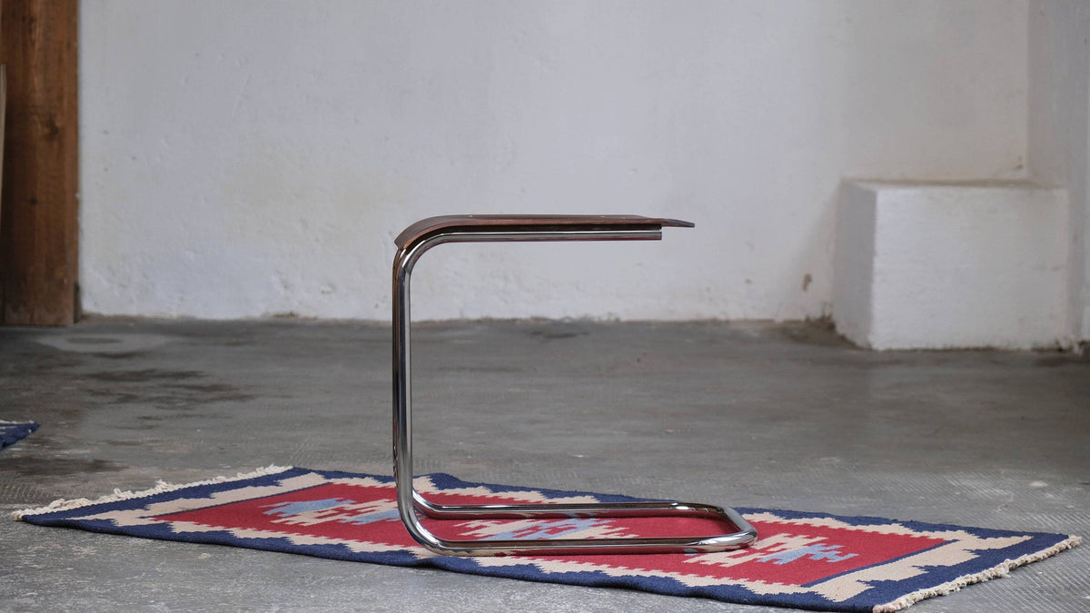 Tabouret Bauhaus vintage de Mart Stam pour Kovona marron foncé 1 sur 2