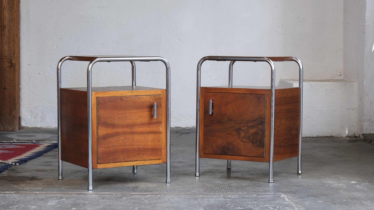 Vintage bedside table Bauhaus by Slezák set of 2