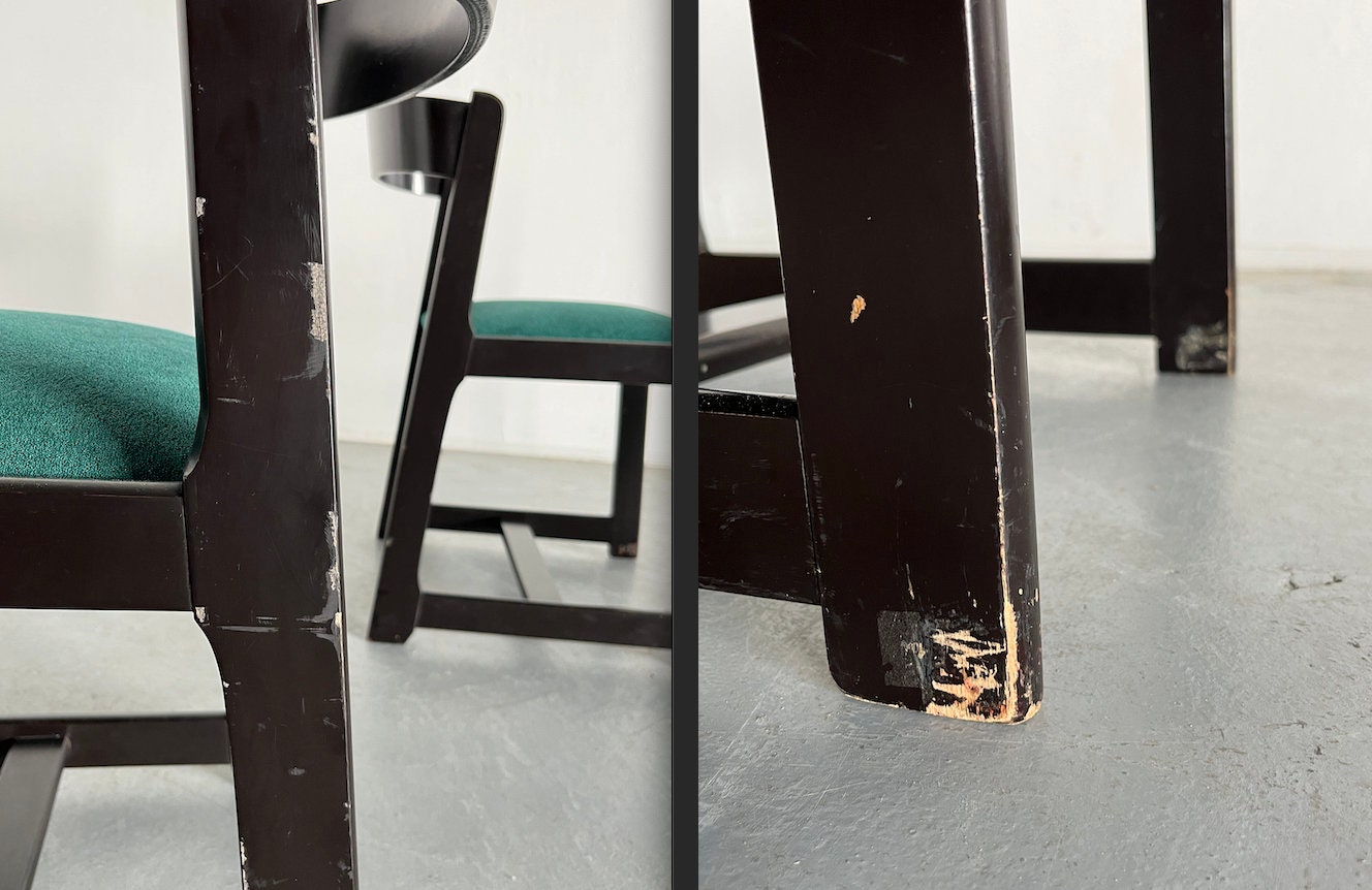 Vintage Esszimmerstuhl Massivholz im Stil von Willy Rizzo für Mario Sabot Set von 6