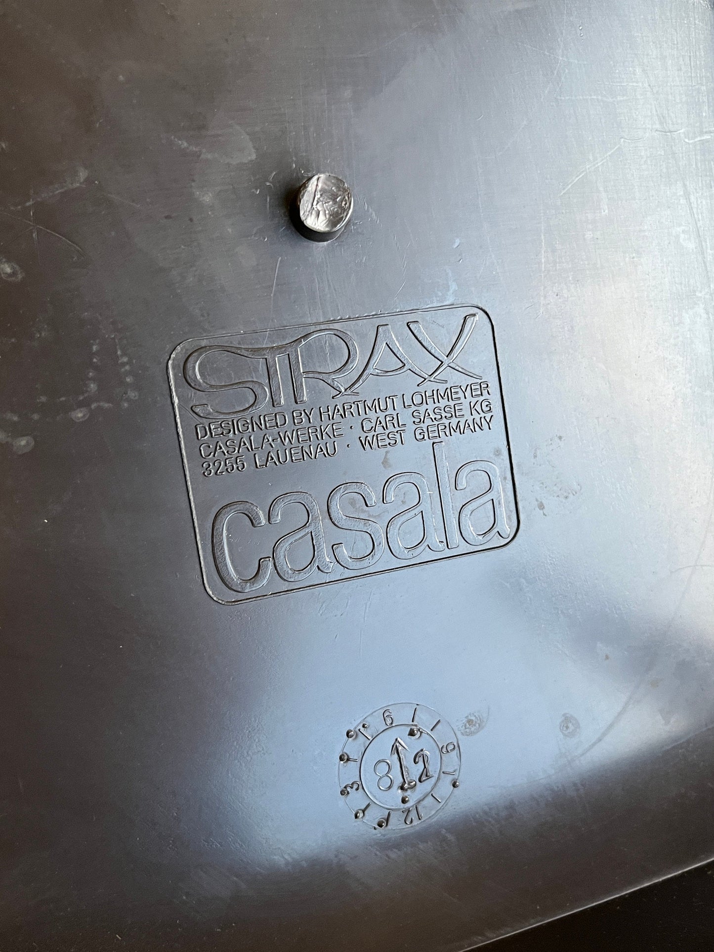 Vintage Armstuhl "Strax" von Hartmut Lohmeyer für Casala Orange Stoff 1980er