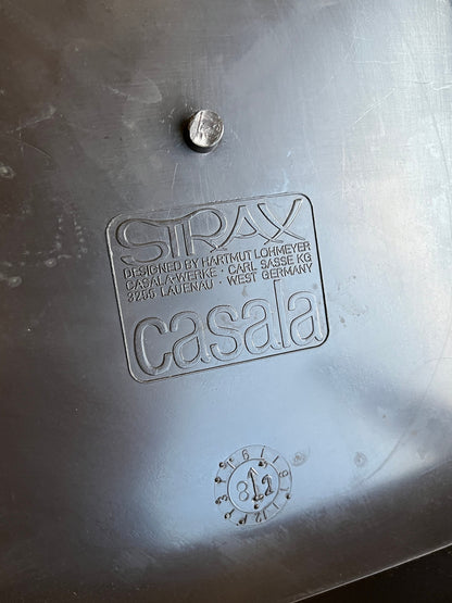 Vintage Armstuhl "Strax" von Hartmut Lohmeyer für Casala Orange Stoff 1980er