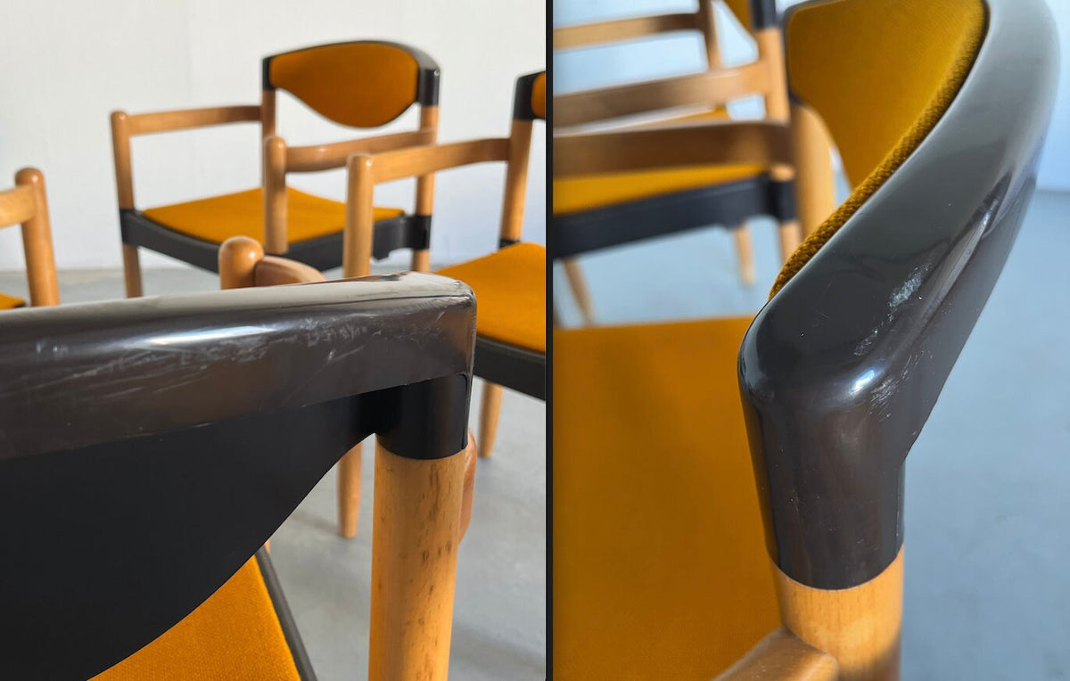 Vintage Armstuhl "Strax" von Hartmut Lohmeyer für Casala Orange Stoff 1980er