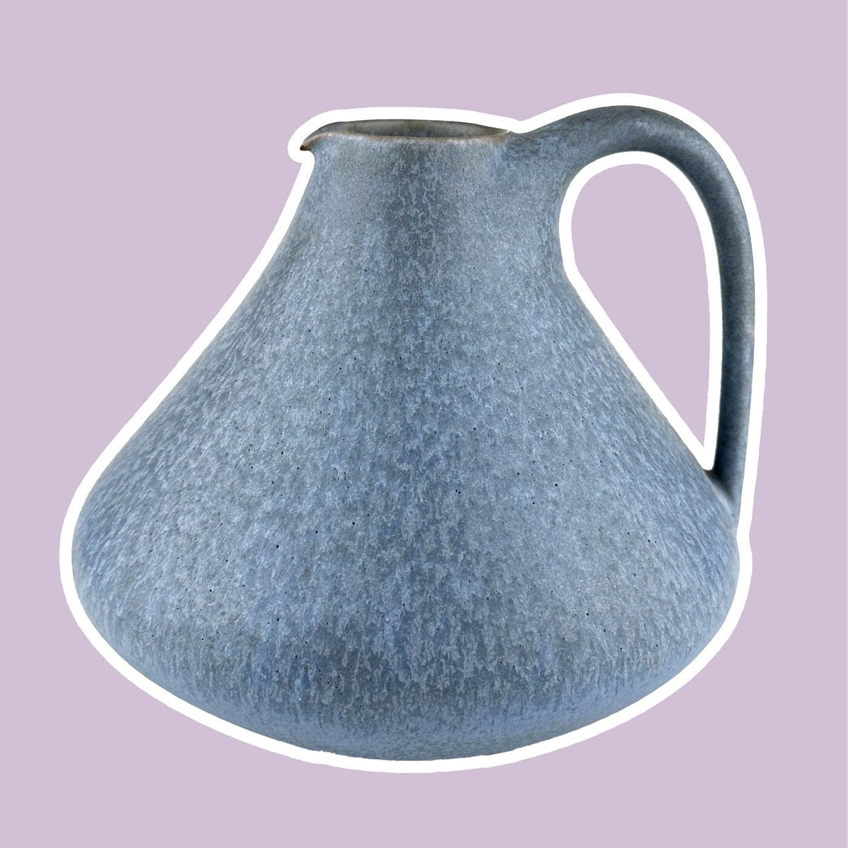 Vase à anse vintage par Hameler Keramik Blue Fat Lava Op Art 1950s