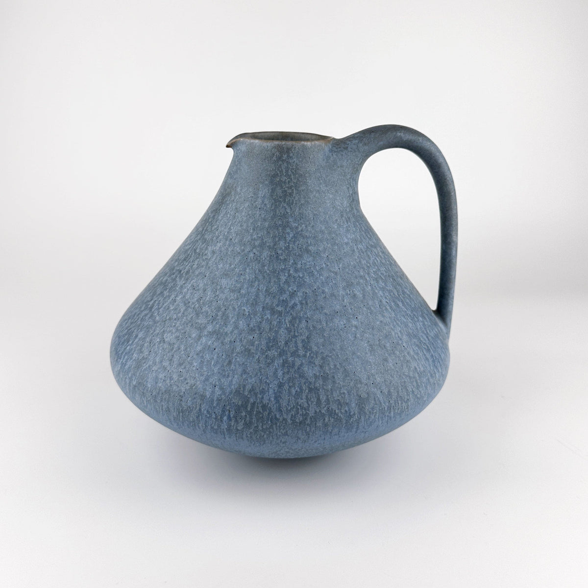 Vase à anse vintage par Hameler Keramik Blue Fat Lava Op Art 1950s