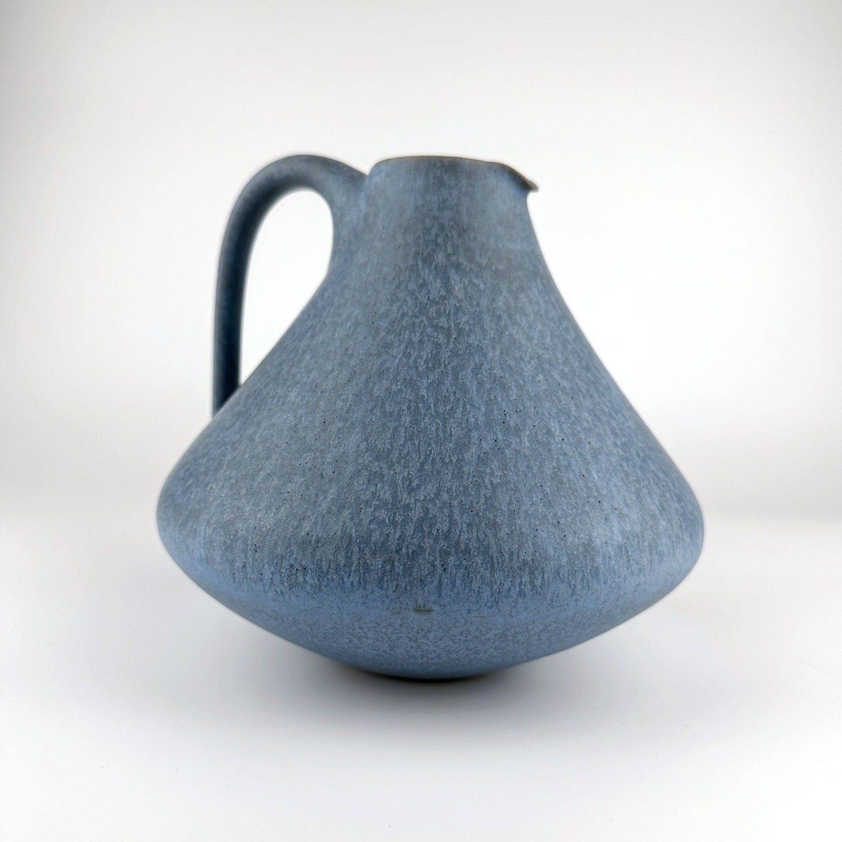 Vase à anse vintage par Hameler Keramik Blue Fat Lava Op Art 1950s