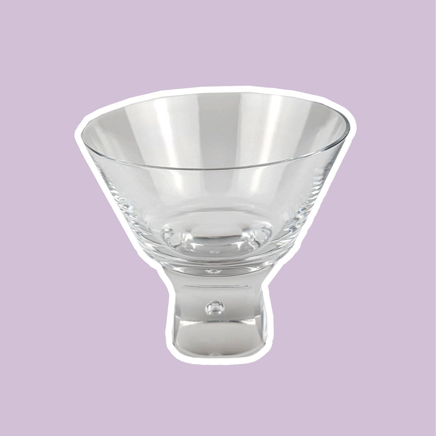 Vintage Dessert Eis Schale Kristall Glas Italien Bubble Sergio Asti Design 70er