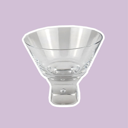 Vintage Dessert Eis Schale Kristall Glas Italien Bubble Sergio Asti Design 70er