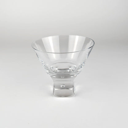 Vintage Dessert Eis Schale Kristall Glas Italien Bubble Sergio Asti Design 70er