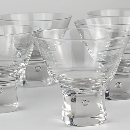 Vintage Dessert Eis Schale Kristall Glas Italien Bubble Sergio Asti Design 70er