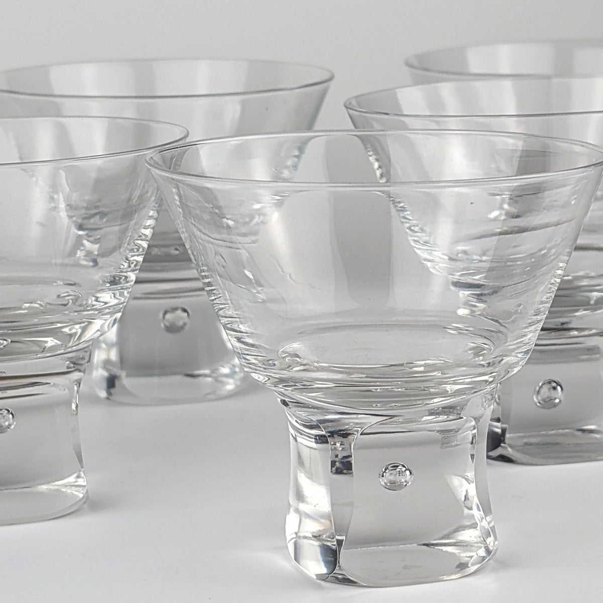 Vintage Dessert Eis Schale Kristall Glas Italien Bubble Sergio Asti Design 70er