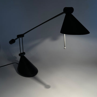 Vintage Tischlampe Anavil Italy Schwarz Postmodern Memphis Milano