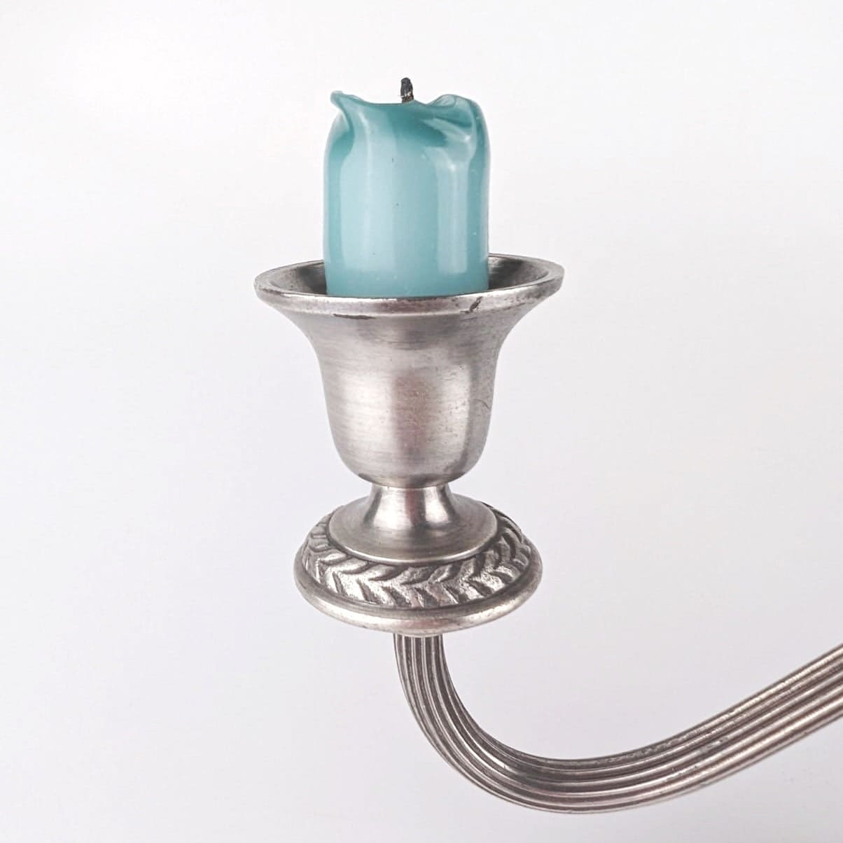 Vintage Kerzenständer England Swirl Metall Silber versilbert Set von 3