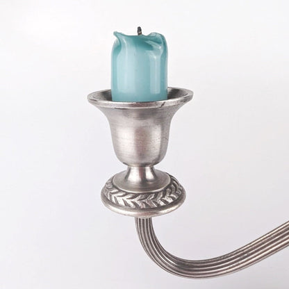 Vintage Kerzenständer England Swirl Metall Silber versilbert Set von 3