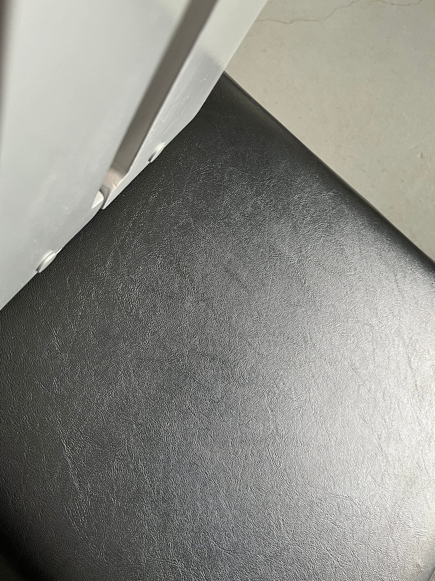 Vintage Dining Chair Black Metal Faux Leather Wood Italy 1980s Set of 4