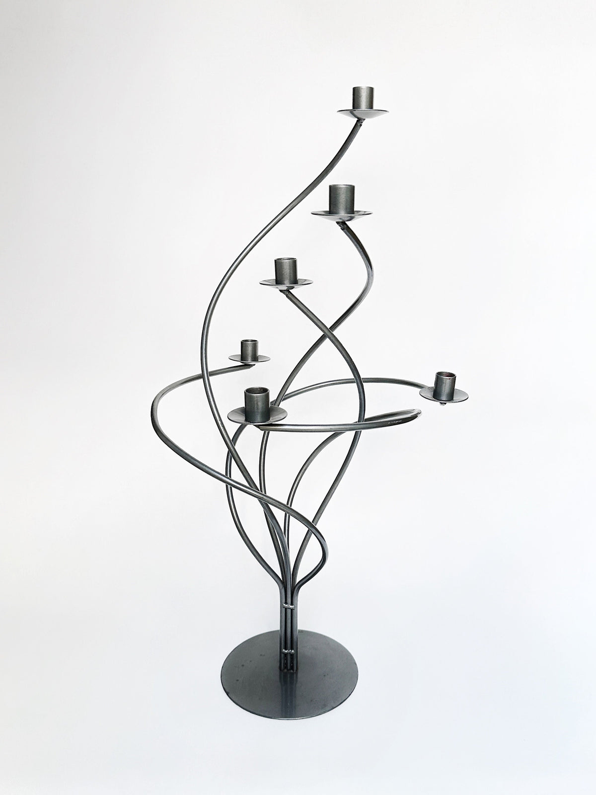 Vintage Kerzenständer Metall Schwarz Spirale 80er 90er Memphis Milano Postmodern