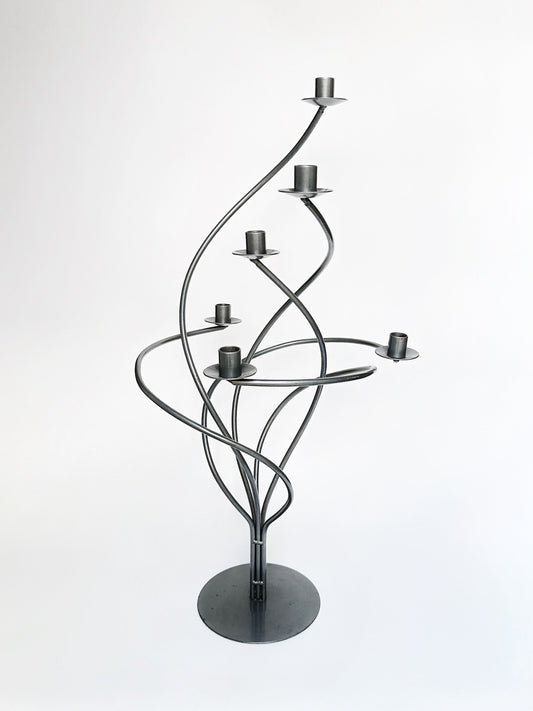 Vintage Kerzenständer Metall Schwarz Spirale 80er 90er Memphis Milano Postmodern