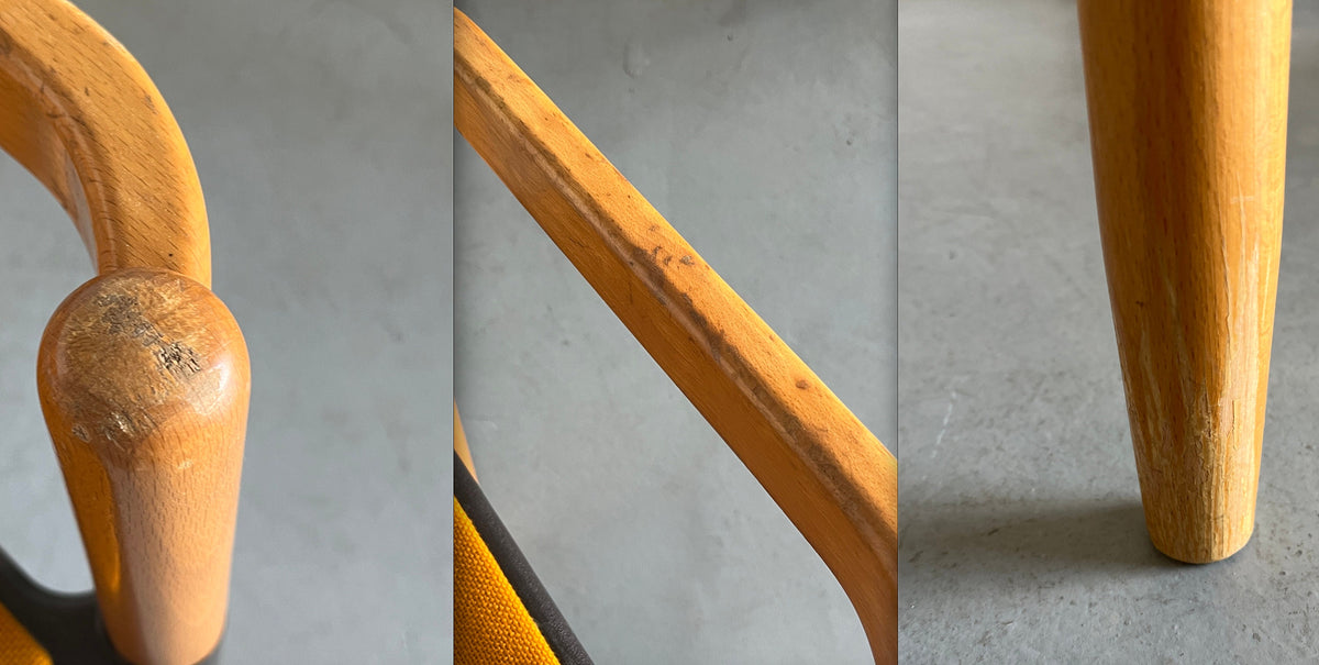 Vintage Armstuhl "Strax" von Hartmut Lohmeyer für Casala Orange Stoff 1980er