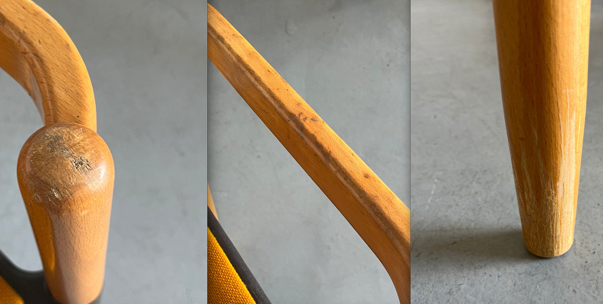Vintage Armstuhl "Strax" von Hartmut Lohmeyer für Casala Orange Stoff 1980er