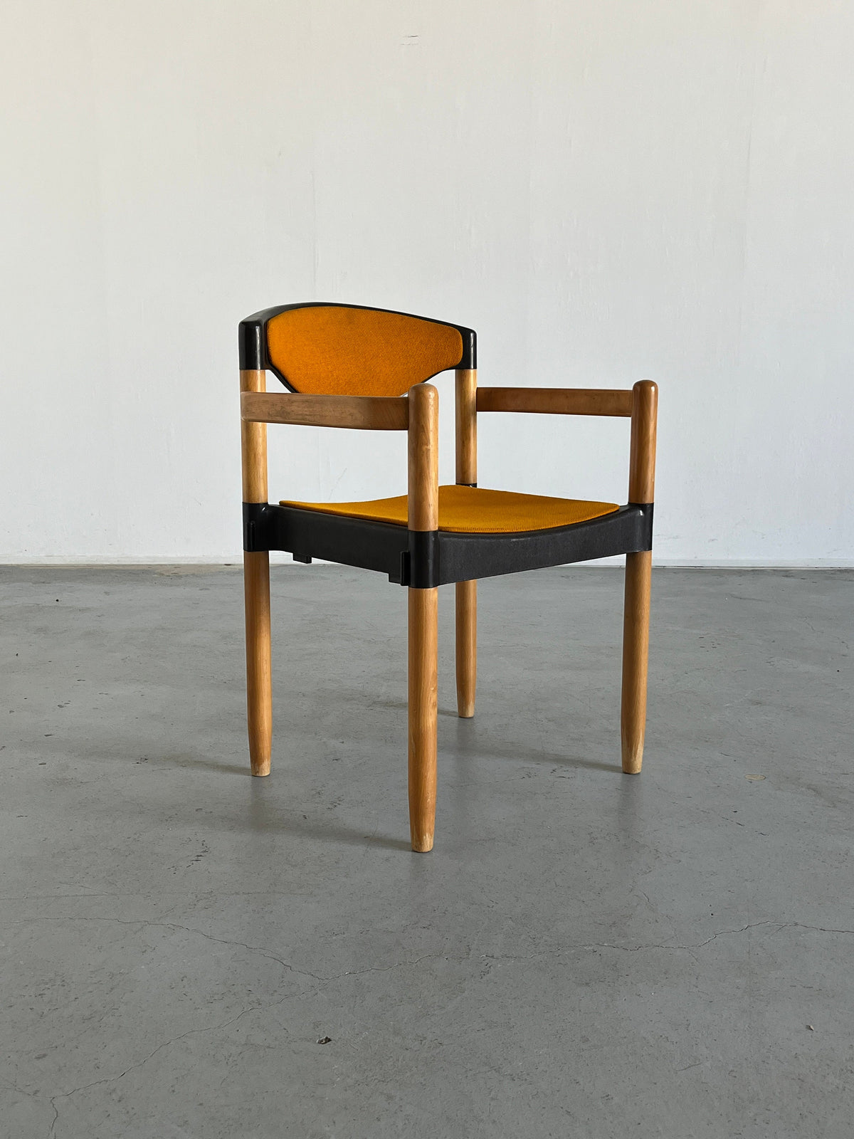 Vintage Armstuhl "Strax" von Hartmut Lohmeyer für Casala Orange Stoff 1980er