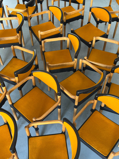 Vintage Armstuhl "Strax" von Hartmut Lohmeyer für Casala Orange Stoff 1980er