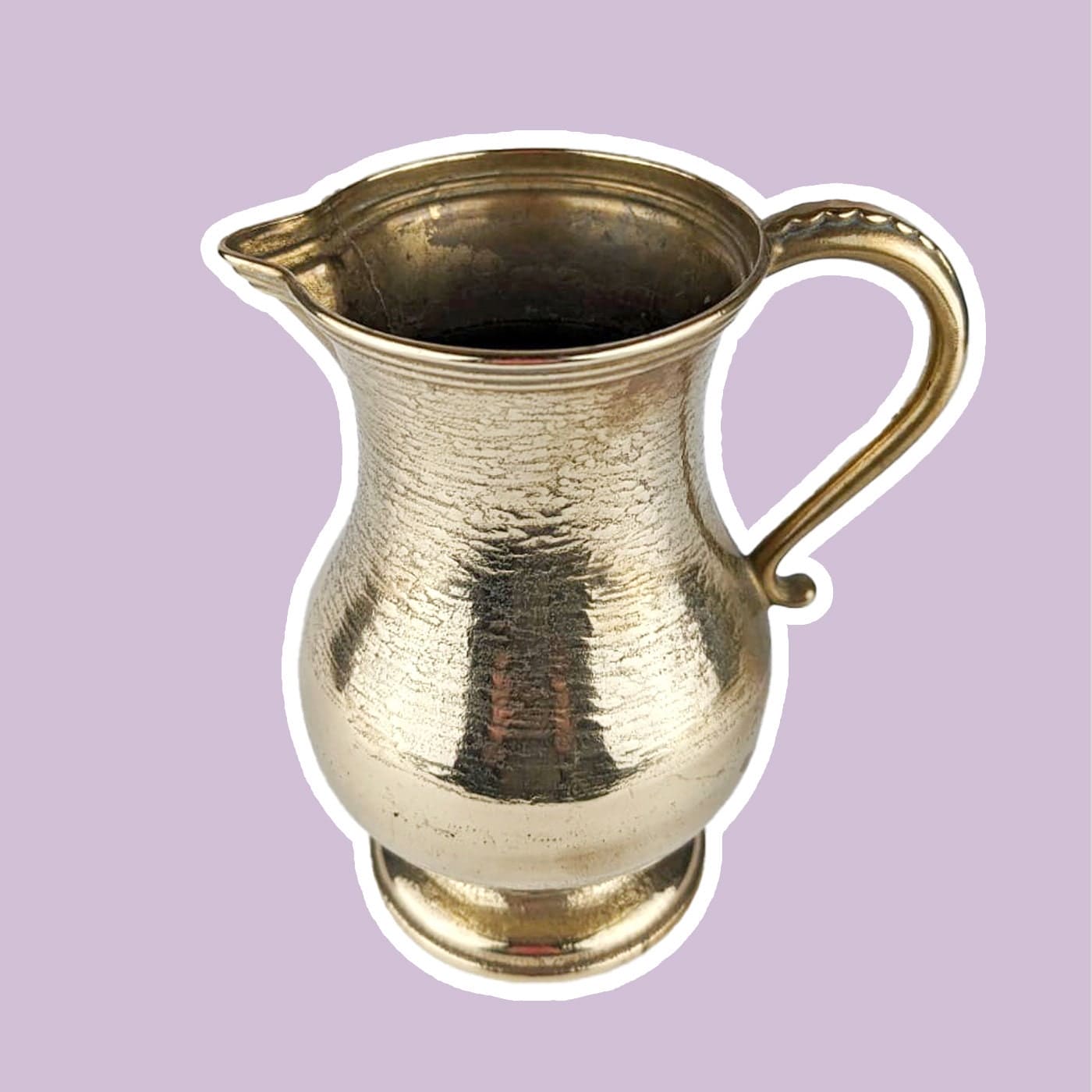 Vase vintage en laiton avec décoration carafe dorée du milieu du siècle