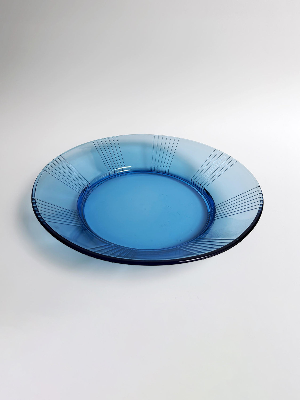 2-teiliges Vintage Glasschalen-Set Kobaltblau Art Deco Revival