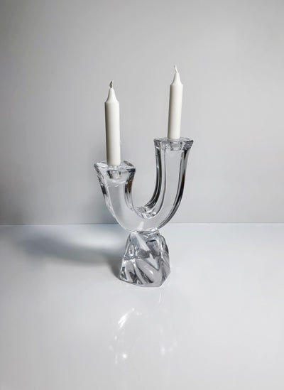Vintage Kristallglas Kandelaber von Daum France, Frankreich um 1960