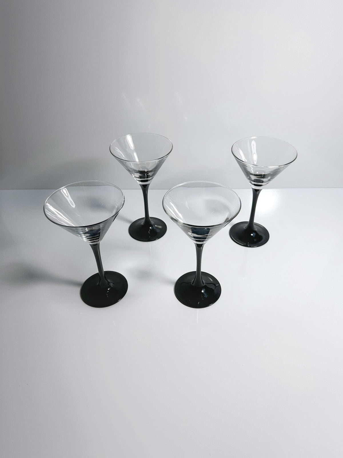 Set von 4 Vintage Martini-Gläser "Domino" von Luminarc