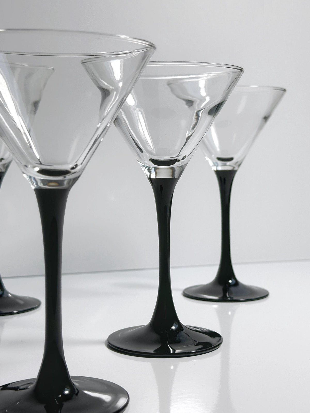 Set von 4 Vintage Martini-Gläser "Domino" von Luminarc