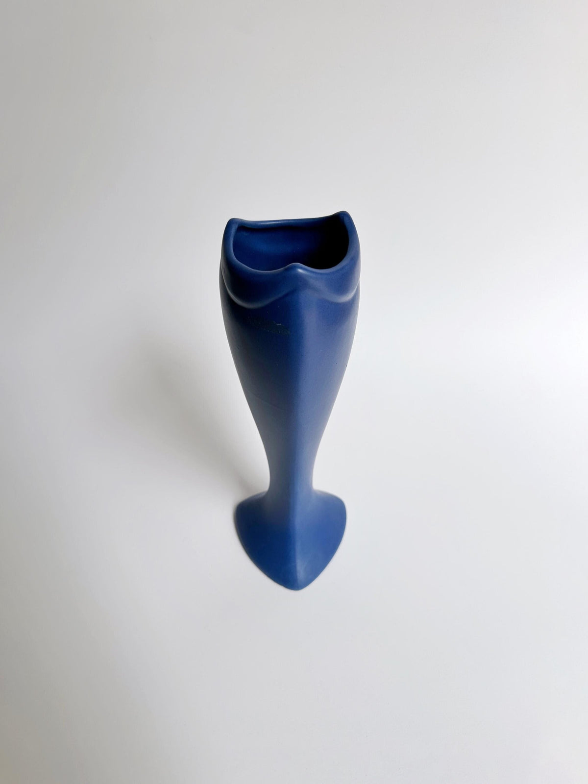 Vase à fleurs vintage bleu ASA en céramique Memphis Milano années 90 Allemagne