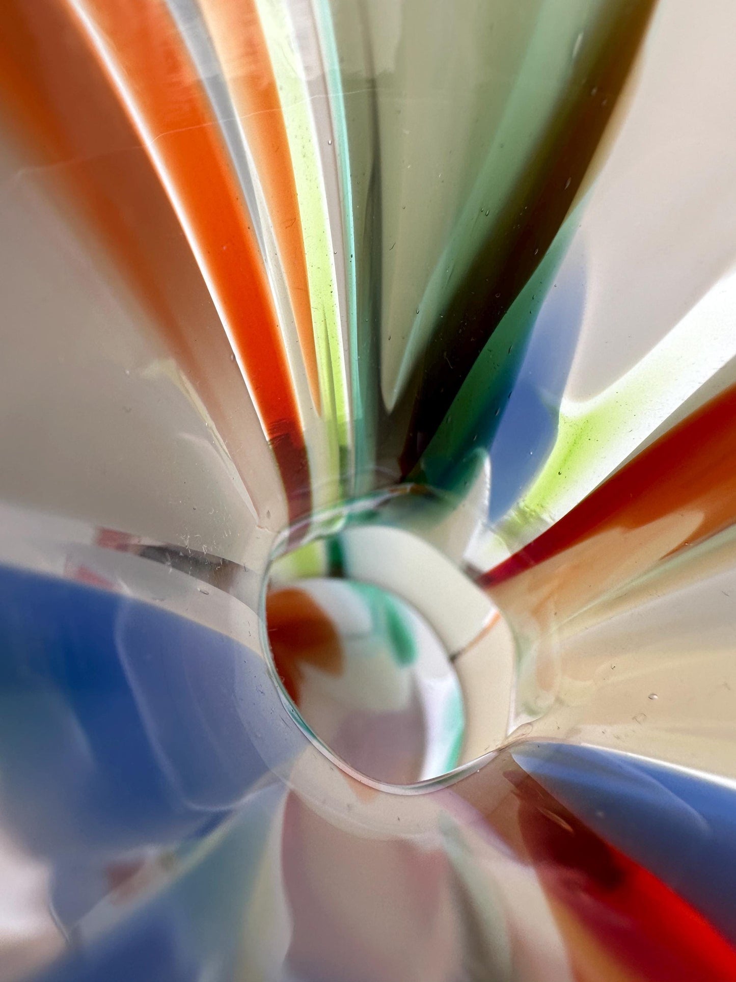 Vintage Murano Confetti Glasvase Venedig 50er Mid Century Henkelvase Weiß Rosa