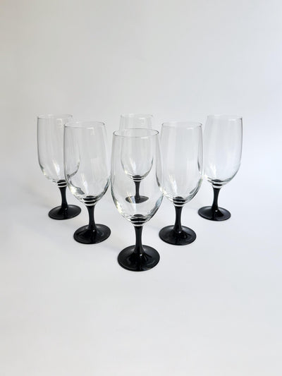 Set of 6 Vintage Longdrink Glasses "Domino" by Luminarc