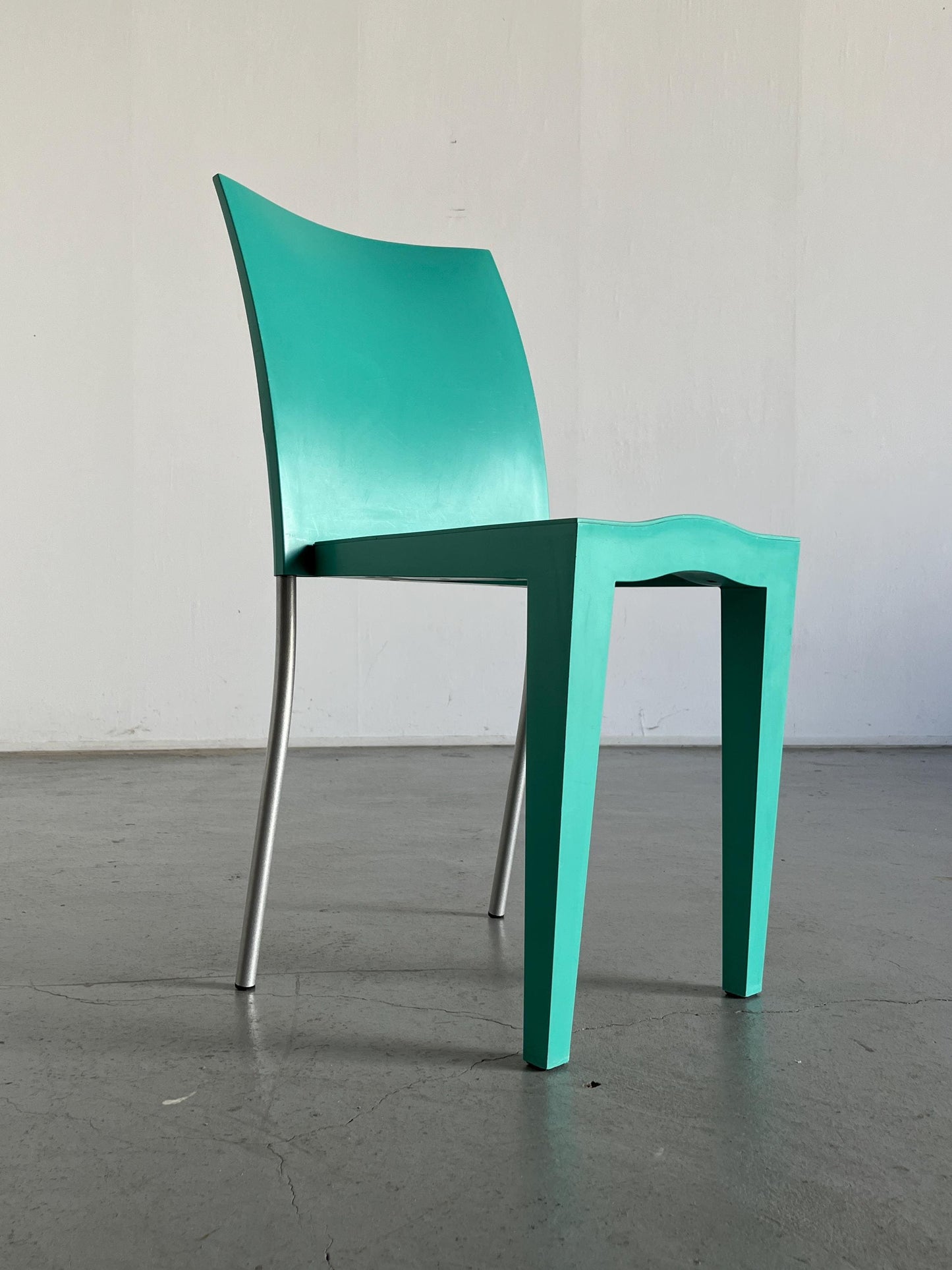 Vintage Stuhl Miss Globe von Philippe Starck für Kartell transparent-metallisch