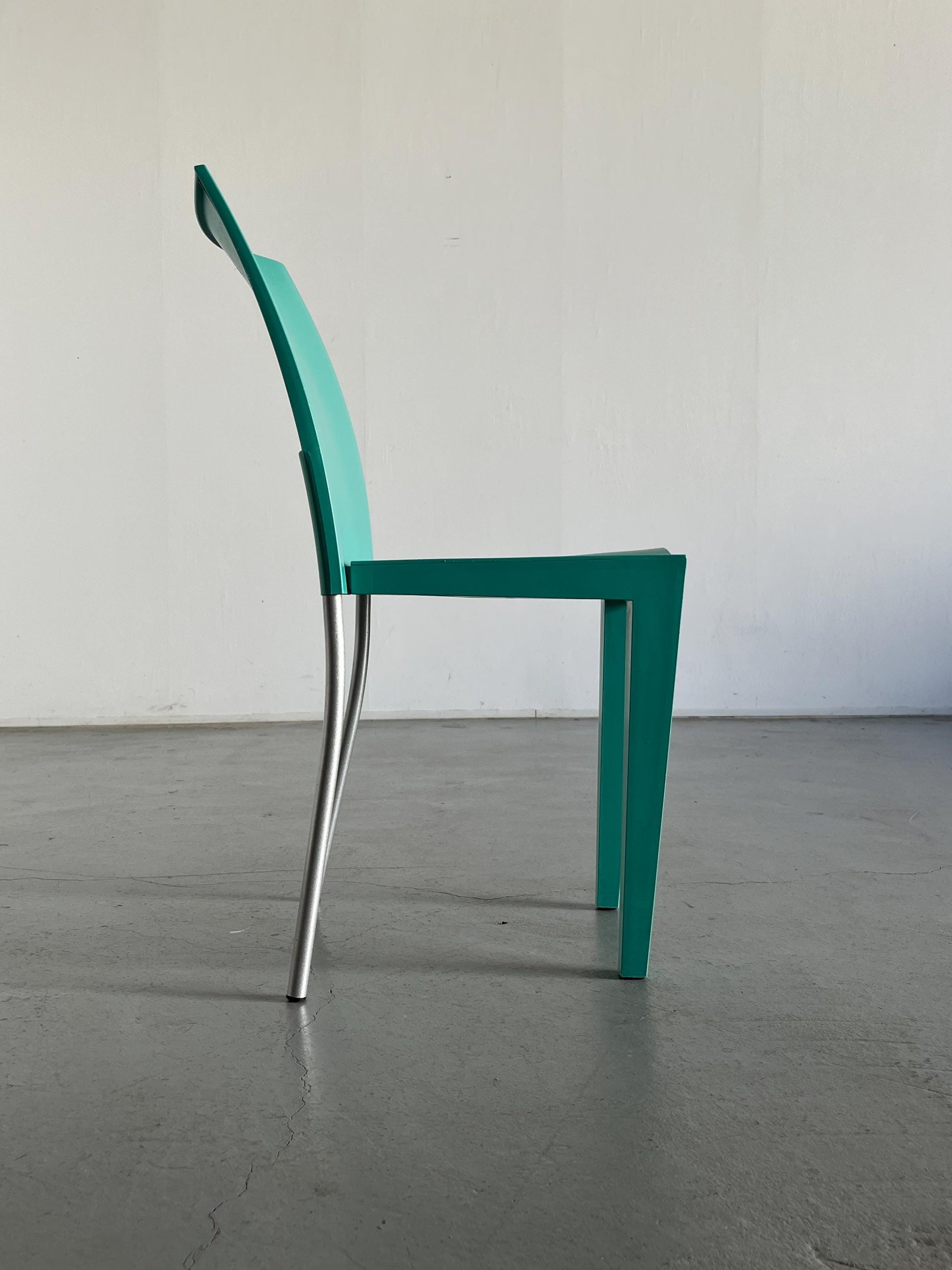 Vintage Stuhl Miss Globe von Philippe Starck für Kartell transparent-metallisch