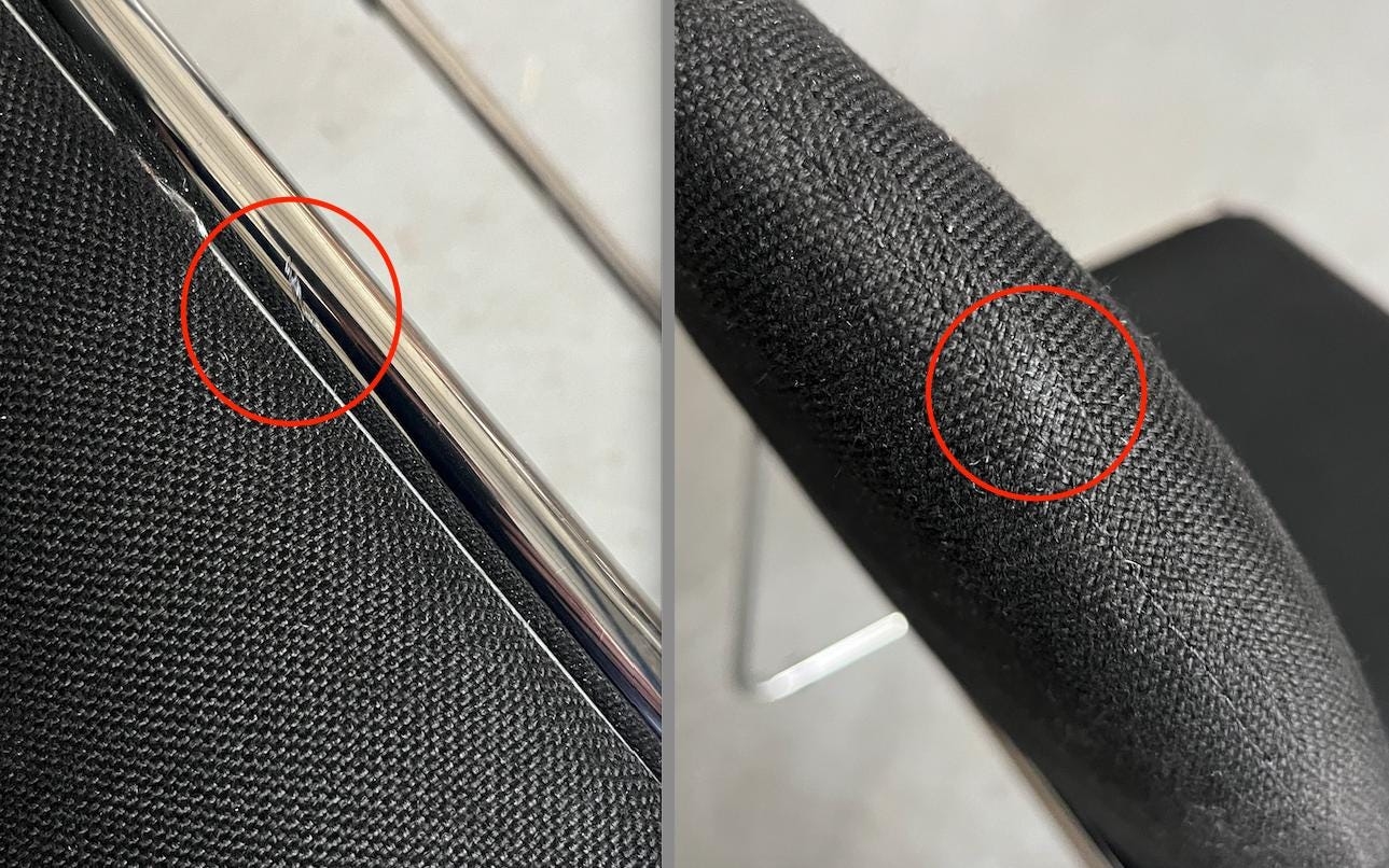 Vintage Minimalistischer Essstuhl Schwarz Chromstahl stapelbar Italien 1990er Set von 4